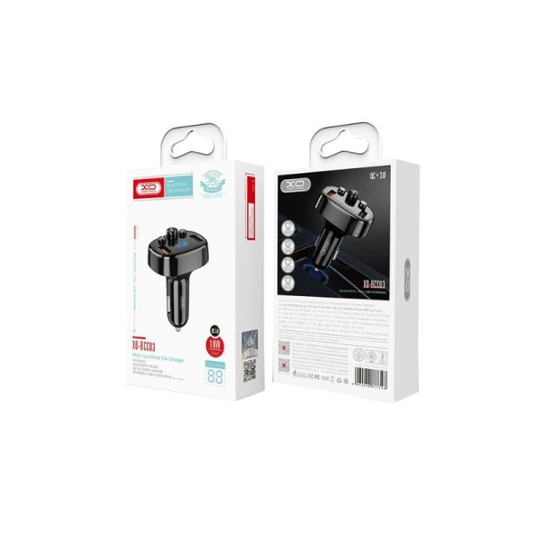 XO FM Transmiter Bluetooth BCC03 I auto punjac 18W 2u1 Crni