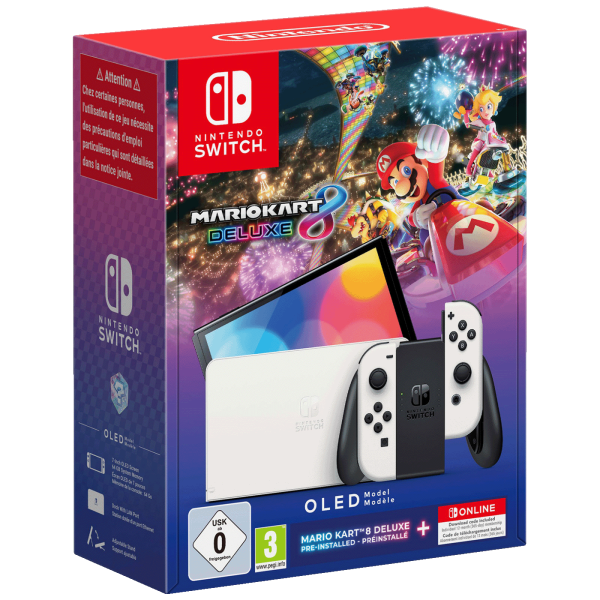 Nintendo Igraća konzola Nintendo Switch+Mario Kart 8+12 NSO - OLED Console+Mario Kart 8+12NSO
