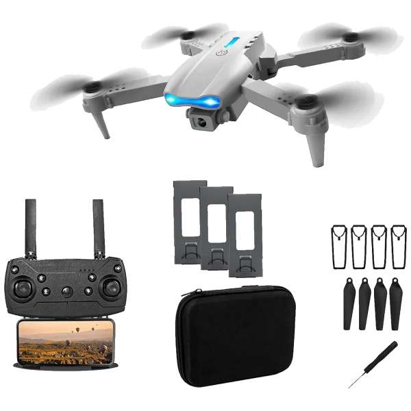 Extralink Dron, kamera FullHD, 1800mAh, 3 baterije, WiFi - E99 Pro Drone Set+3 batteries+case