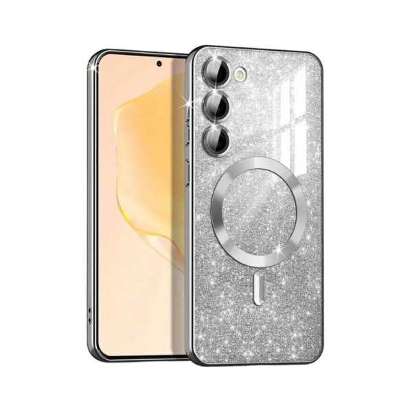 MagSafe glitter maskica Samsung A35 Silver