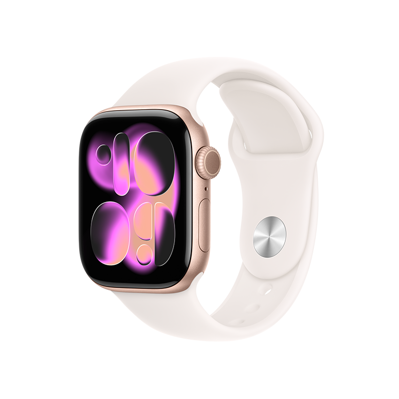 Apple Watch Series 11 GPS 42mm Rose Gold Aluminium Case With Light Blush SB MEU04 S/M