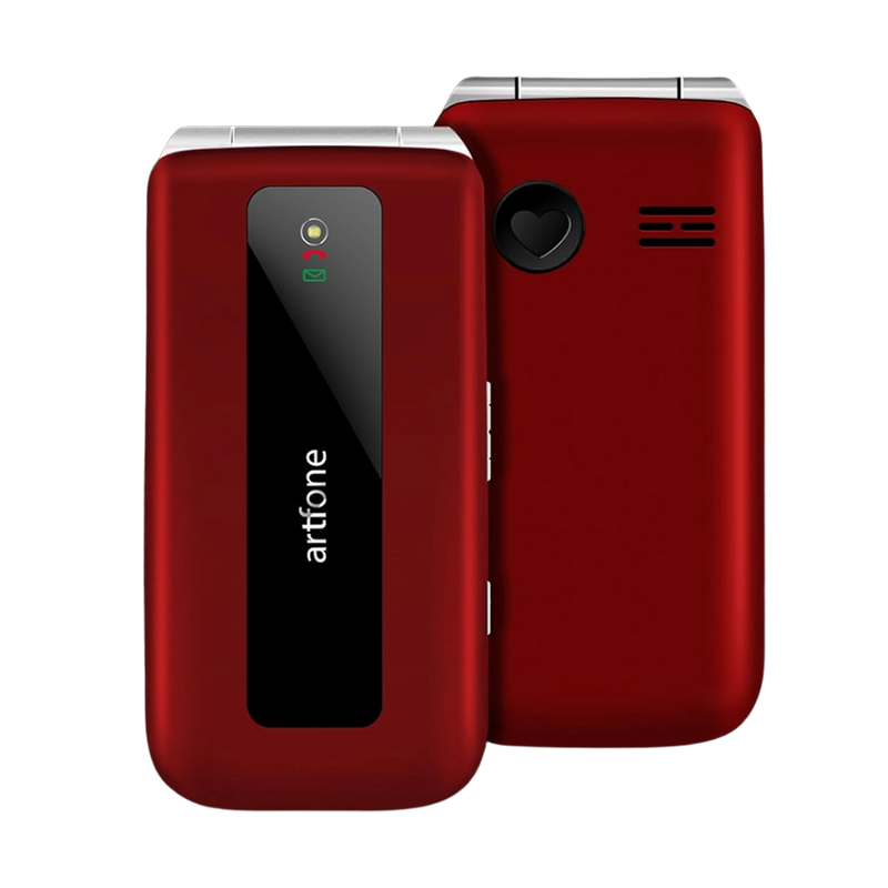 Telefon na tipke Artfone F20 preklop Red