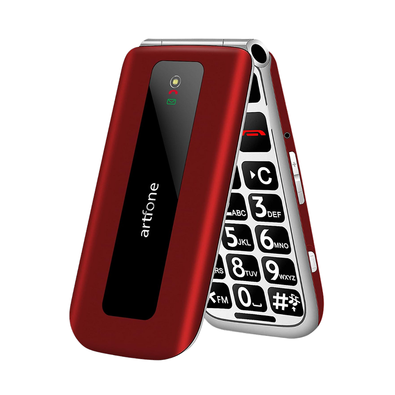 Telefon na tipke Artfone F20 preklop Red