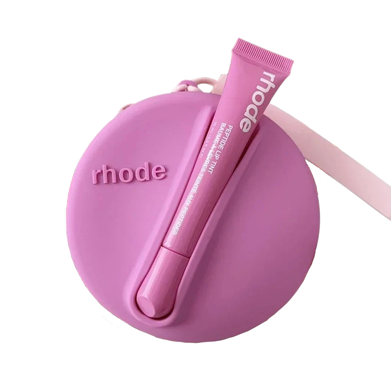 Rhode ROUND torbica with lipstick Roza