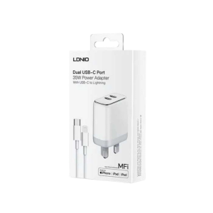 MFi Kucni punjac LDNIO A2528M 35W PD (2xUSB-C) kabal iPhone
